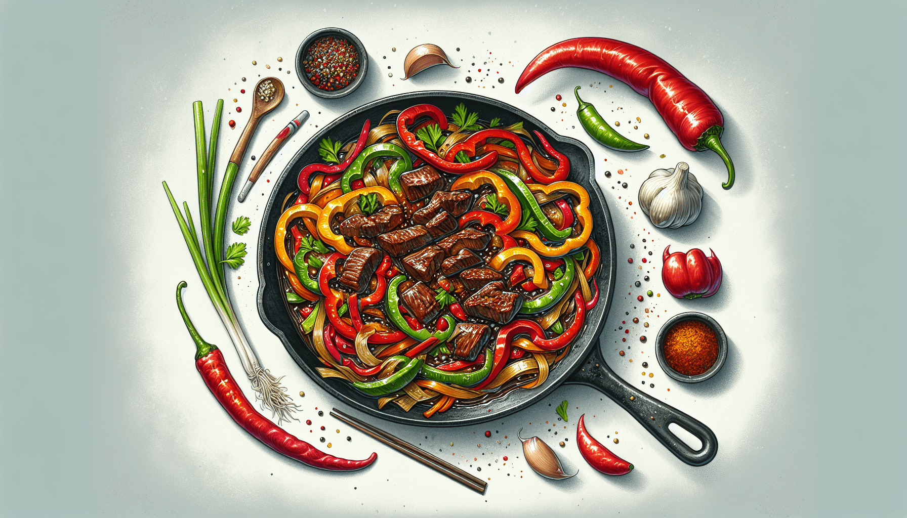 Spicy Beef Stir-Fry Recipe – Flavorful Beef And Veggies In A Tangy, Spicy Sauce.