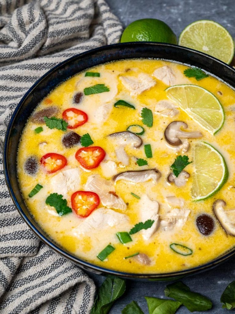 Thai Coconut Soup (Tom Kha Gai) – Fragrant Coconut Soup With Chicken And Lime.
