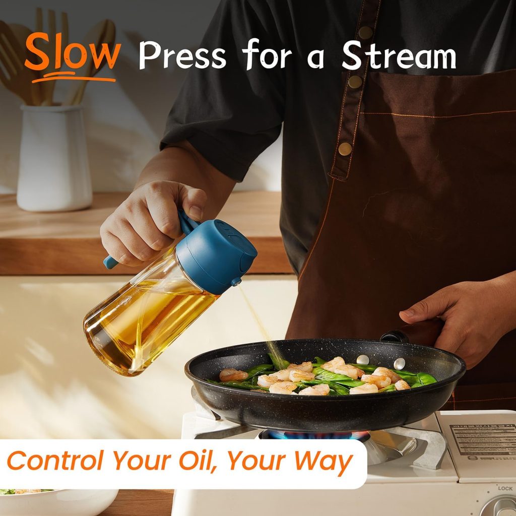 TrendPlain 16oz Olive Oil Dispenser Bottle for Kitchen - 2 in 1 Oil Dispenser and Oil Sprayer for Cooking, Air Fryer, Salad, BPA-Free 470ml Olive Oil Sprayer Black TrendPlain 16oz Olive Oil Dispenser Bottle for Kitchen - 2 in 1 Oil Dispenser and Oil Sprayer for Cooking, Air Fryer, Salad, BPA-Free 470ml Olive Oil Sprayer Black