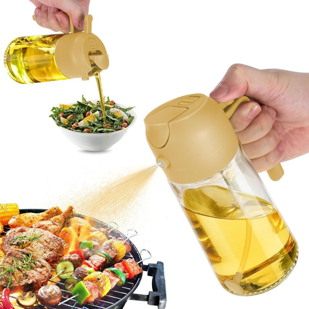 TrendPlain 16oz Olive Oil Dispenser Bottle for Kitchen - 2 in 1 Oil Dispenser and Oil Sprayer for Cooking, Air Fryer, Salad, BPA-Free 470ml Olive Oil Sprayer Black TrendPlain 16oz Olive Oil Dispenser Bottle for Kitchen - 2 in 1 Oil Dispenser and Oil Sprayer for Cooking, Air Fryer, Salad, BPA-Free 470ml Olive Oil Sprayer Black