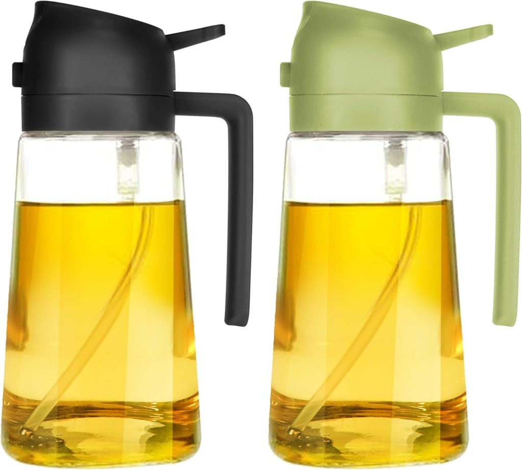 TrendPlain 16oz Olive Oil Dispenser Bottle for Kitchen - 2 in 1 Oil Dispenser and Oil Sprayer for Cooking, Air Fryer, Salad, BPA-Free 470ml Olive Oil Sprayer Black TrendPlain 16oz Olive Oil Dispenser Bottle for Kitchen - 2 in 1 Oil Dispenser and Oil Sprayer for Cooking, Air Fryer, Salad, BPA-Free 470ml Olive Oil Sprayer Black